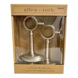 Allen + Roth 2-Pack Brushed Nickel‎ Curtain Rod Bracket NEW Hardware